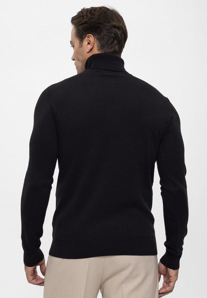 Camisola de Gola Alta Preta Gianni Lupo Gianni Lupo