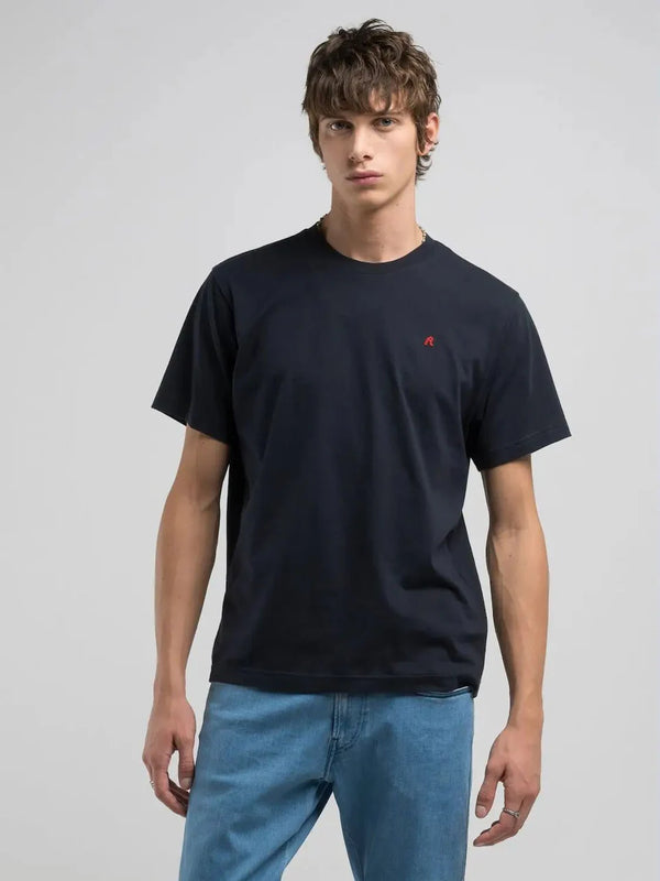 T-shirt Replay Azul-Marinho com Logótipo Bordado