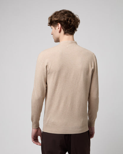 Camisola de Meia Gola Gianni Lupo de Malha Bege Gianni Lupo