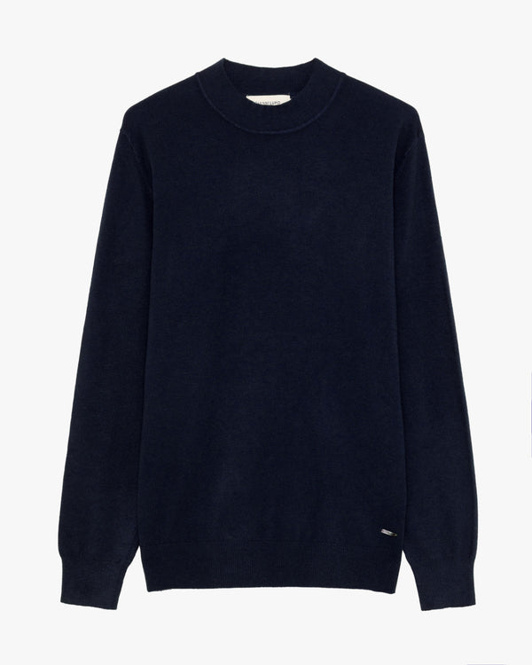 Camisola de Meia Gola Gianni Lupo de Malha Azul