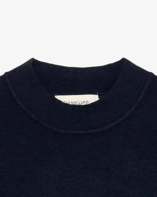 Camisola de Meia Gola Gianni Lupo de Malha Azul Gianni Lupo