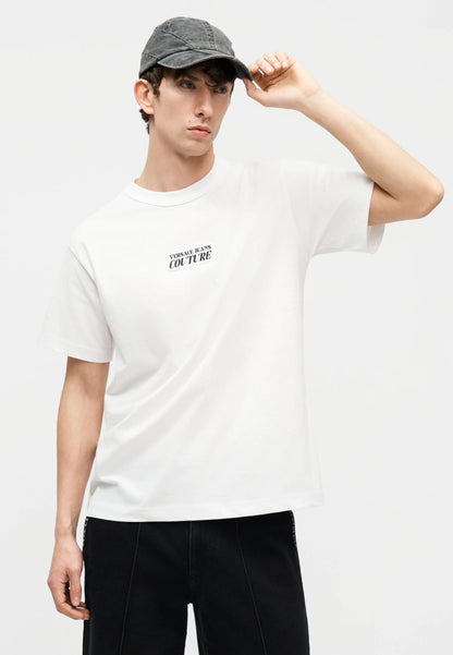 T-shirt Branca com Logo de Alto Relevo Versace Jeans Couture