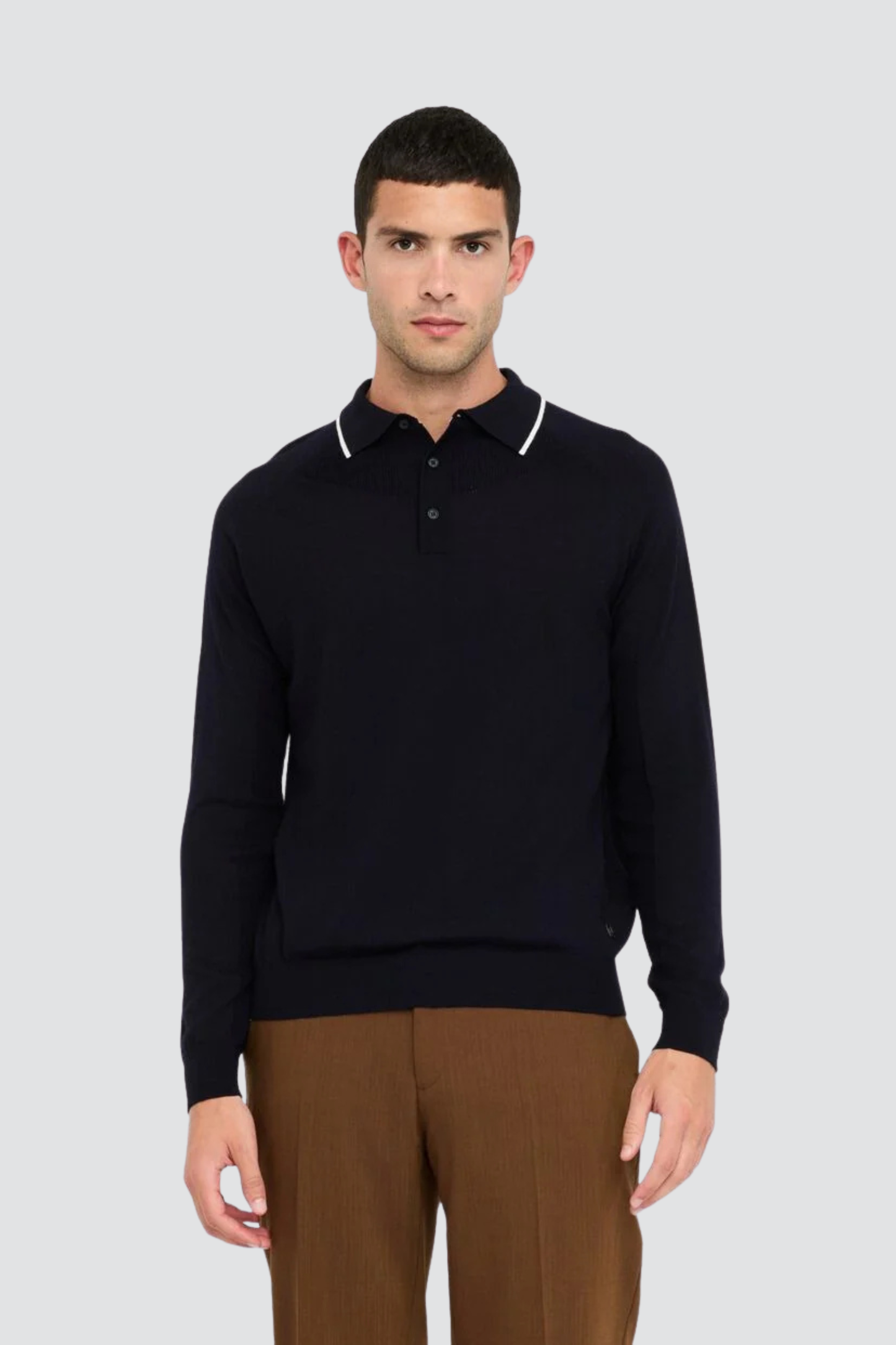 Polo de Malha de Manga Comprida Azul Liu Jo FW25