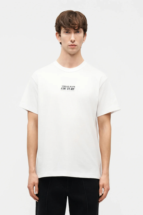 T-shirt Branca com Logo de Alto Relevo