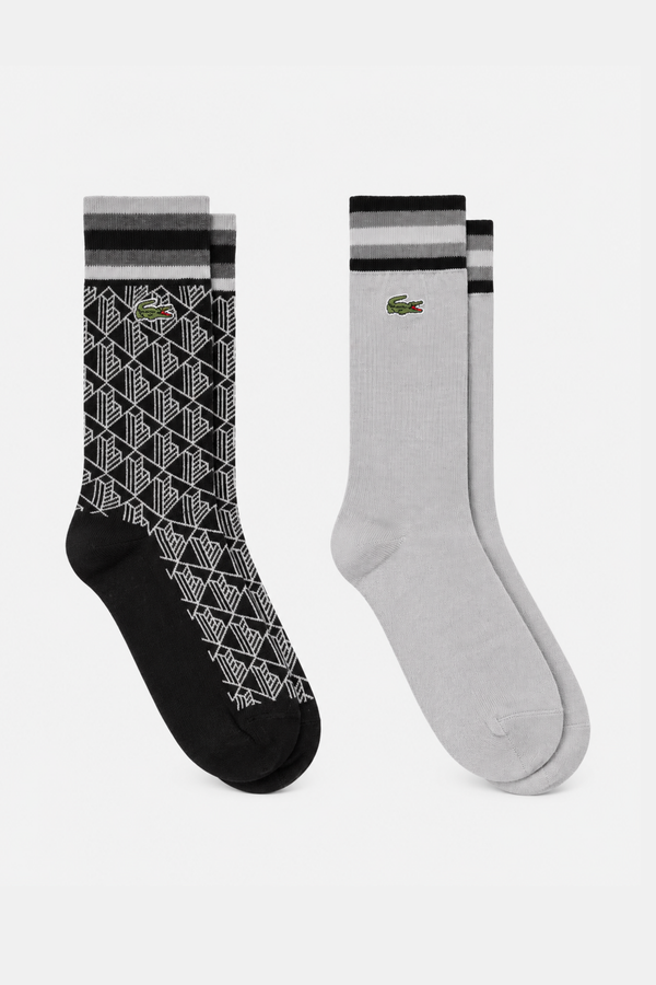 Pack 2 Pares de Meias Lacoste Cinzentas/Pretas