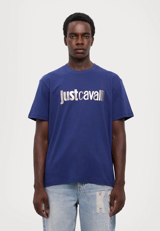 T-shirt Just Cavalli Azul Marinho 77OAHT08 FW24