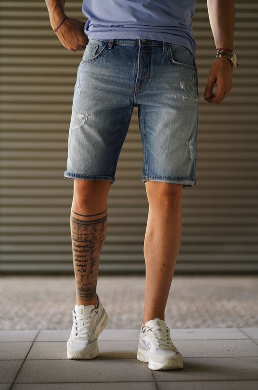 Antony Morato Shorts ''Argon'' Slim Fit En Denim Confort Con Lavado Medio