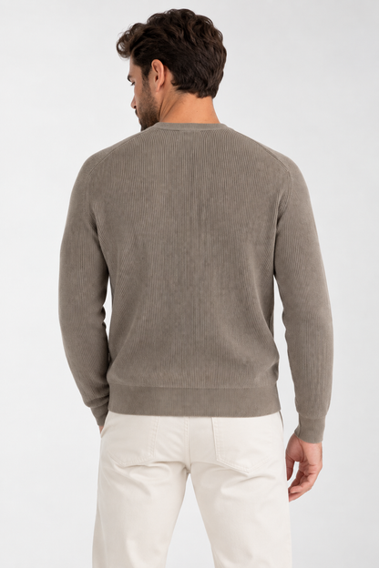 Camisola de Malha Canelada Gianni Lupo Taupe Gianni Lupo