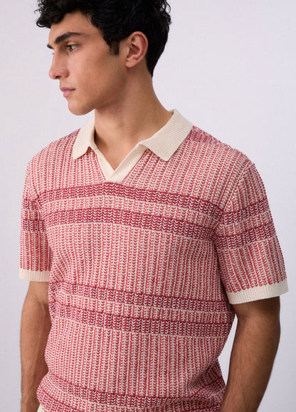 Polo de Malha Bege e Vermelho LIU JO
