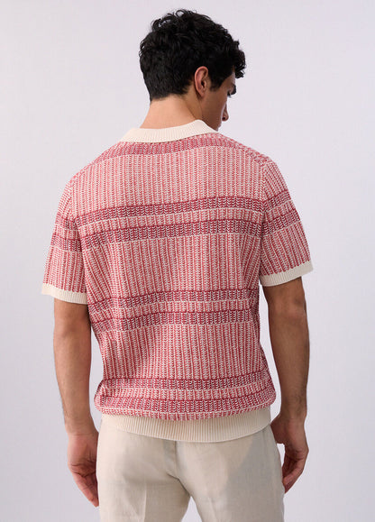 Polo de Malha Bege e Vermelho LIU JO