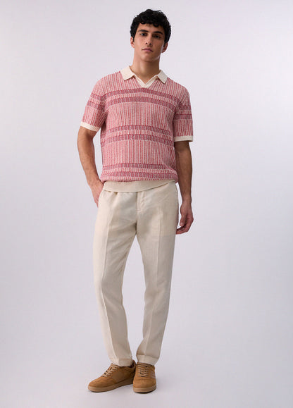 Polo de Malha Bege e Vermelho LIU JO