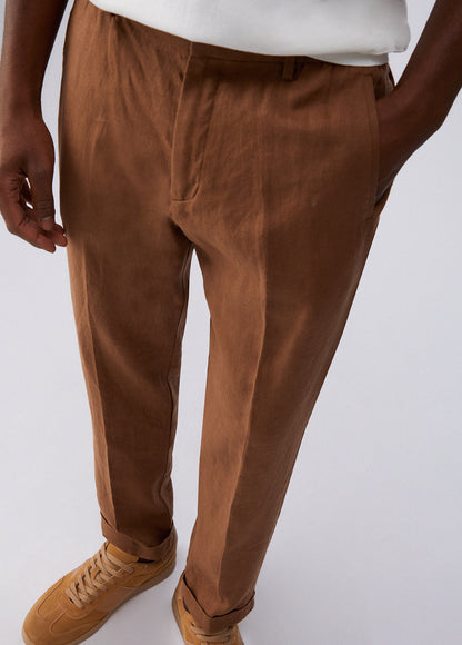 Calça 100% Linho Castanha LIU JO