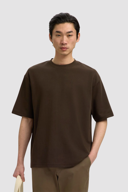 T-shirt Básica Selected Castanha Selected