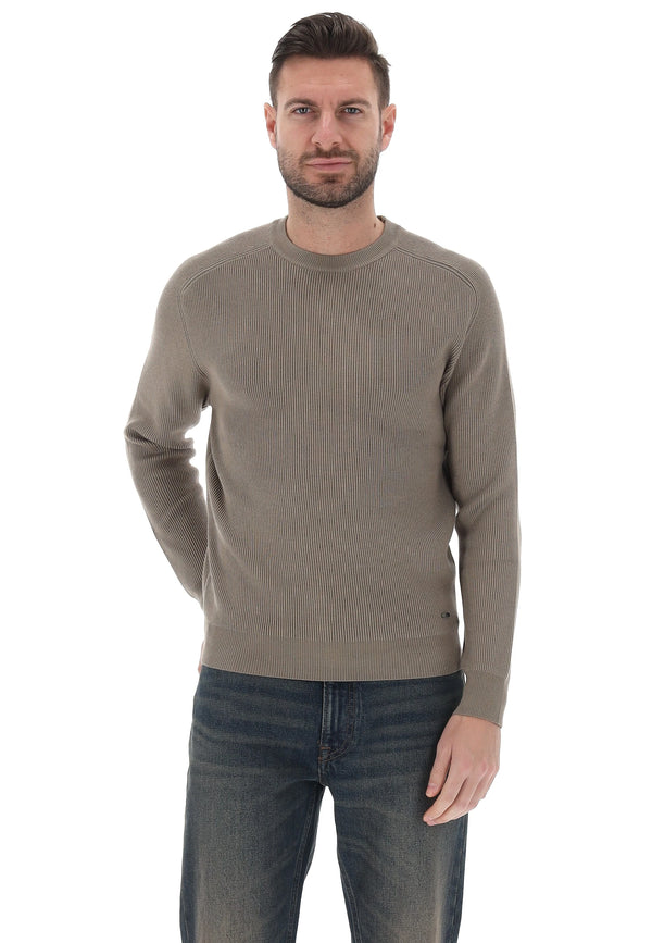 Camisola de Malha Canelada Gianni Lupo Camel