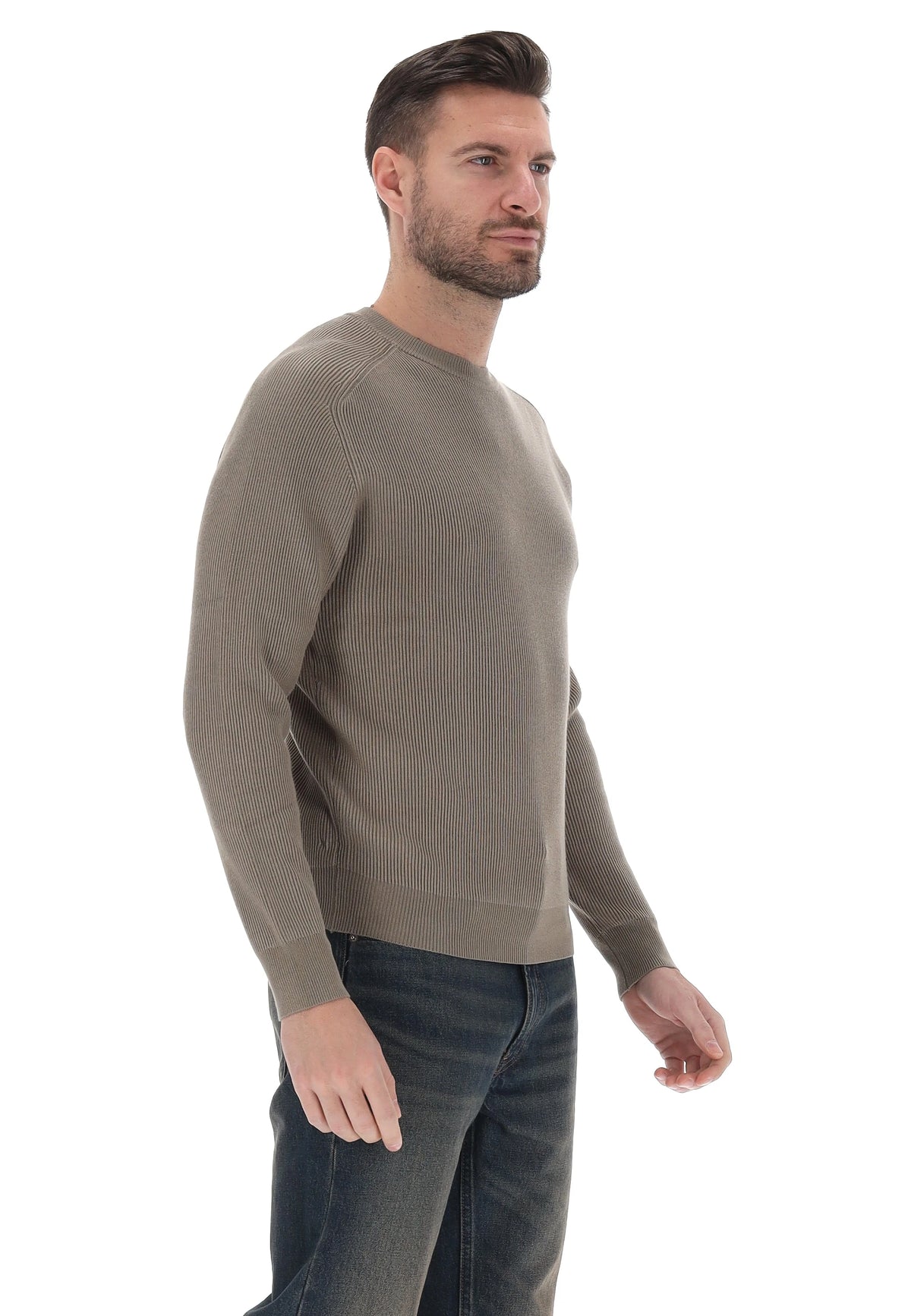 Camisola de Malha Canelada Gianni Lupo Camel Gianni Lupo