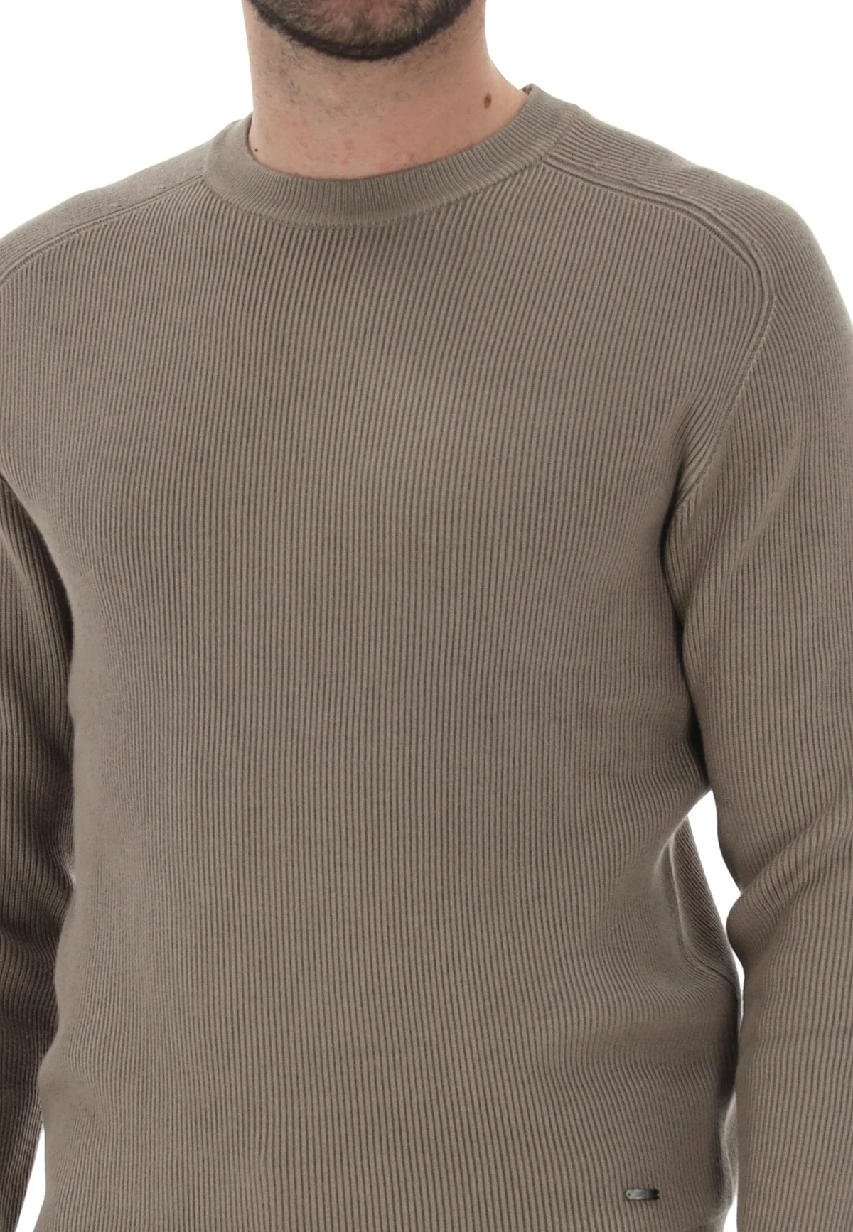 Camisola de Malha Canelada Gianni Lupo Taupe Gianni Lupo