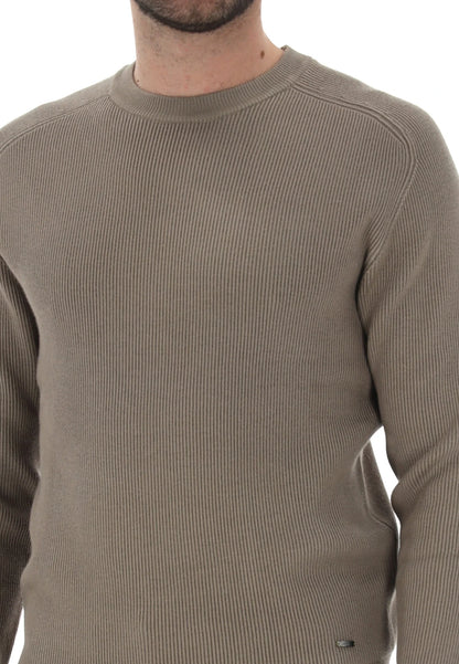 Camisola de Malha Canelada Gianni Lupo Taupe Gianni Lupo