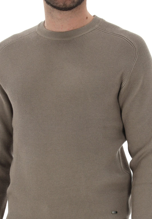 Camisola de Malha Canelada Gianni Lupo Taupe Gianni Lupo