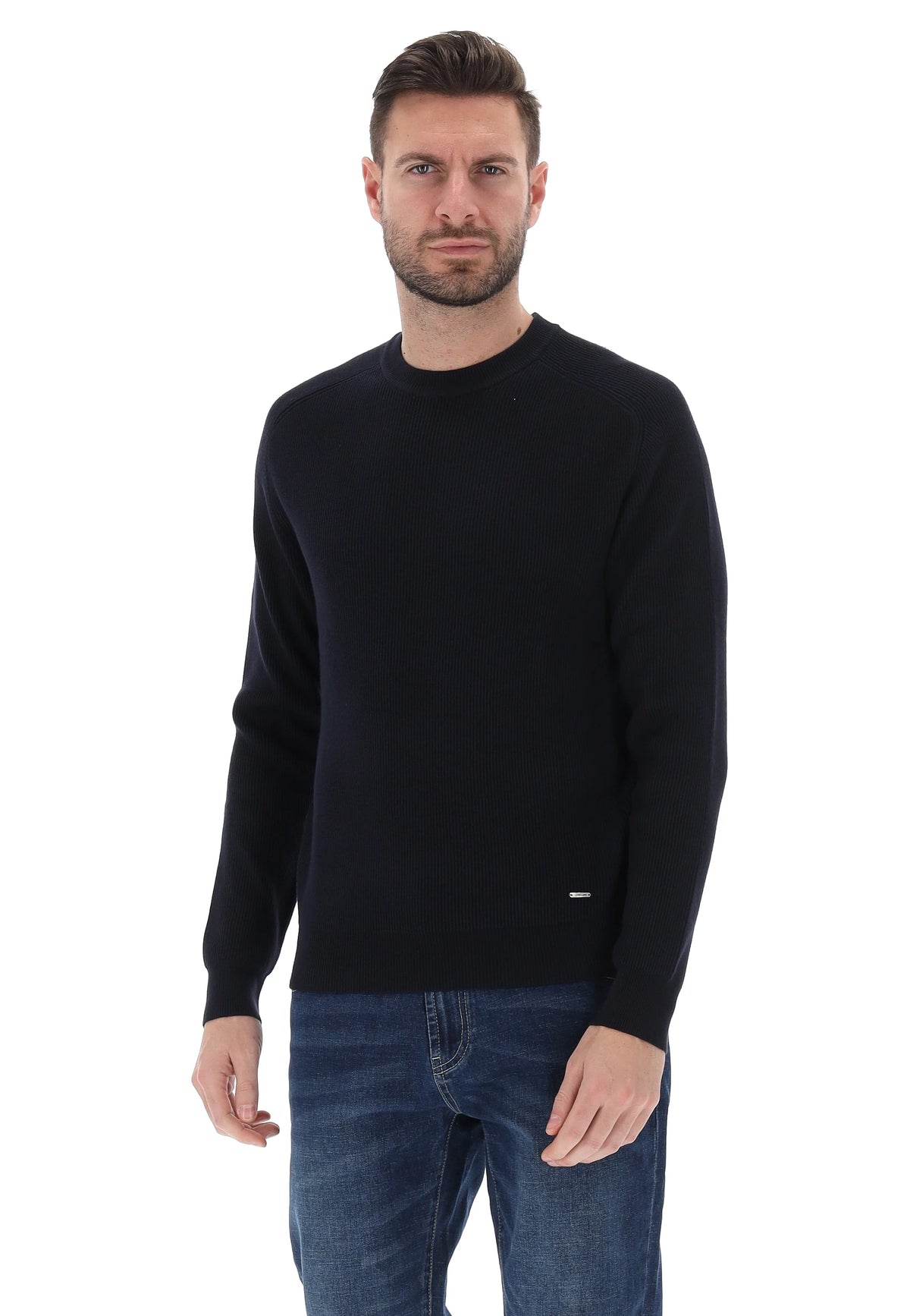 Camisola de Malha Canelada Gianni Lupo Azul Gianni Lupo