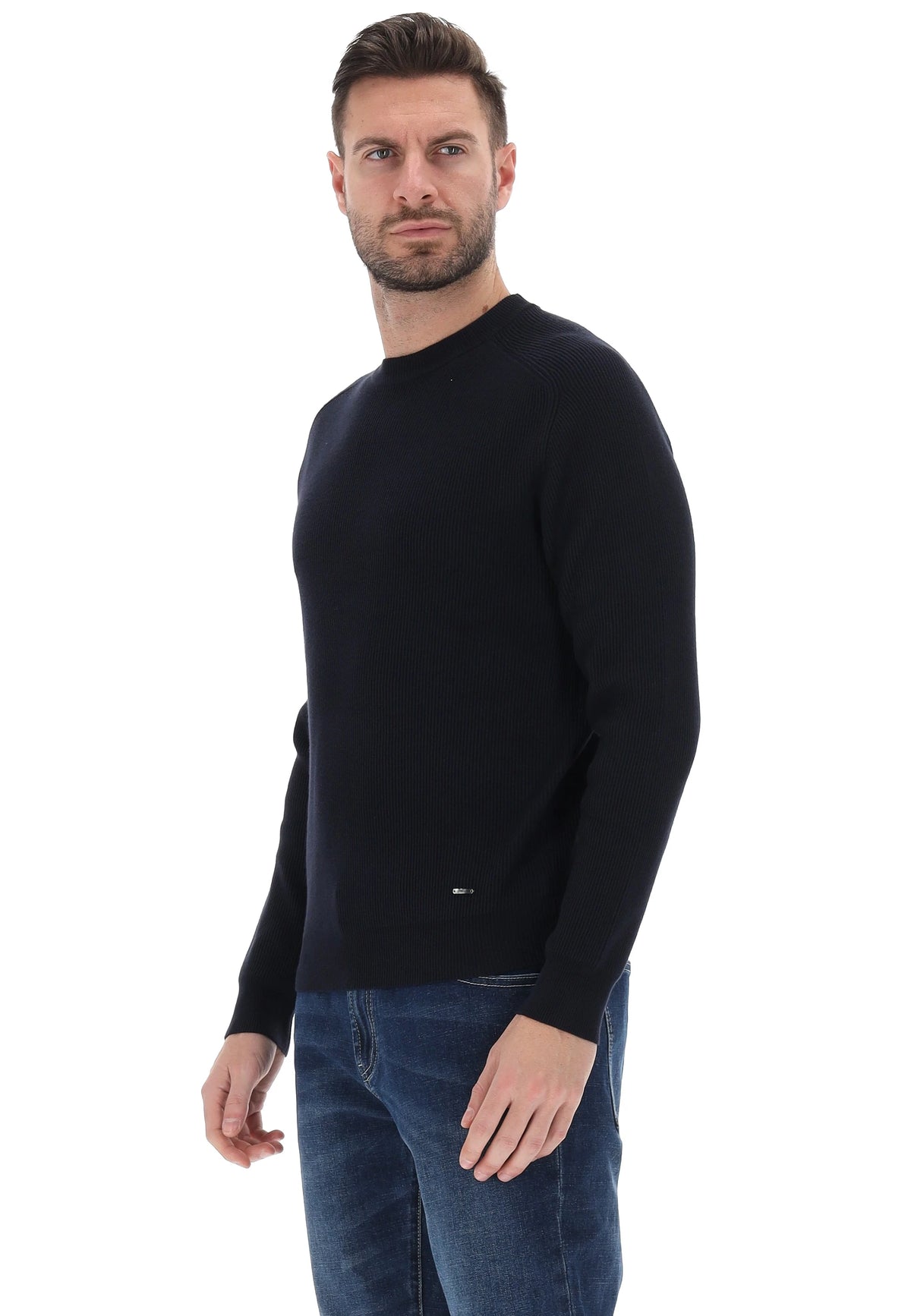 Camisola de Malha Canelada Gianni Lupo Azul Gianni Lupo