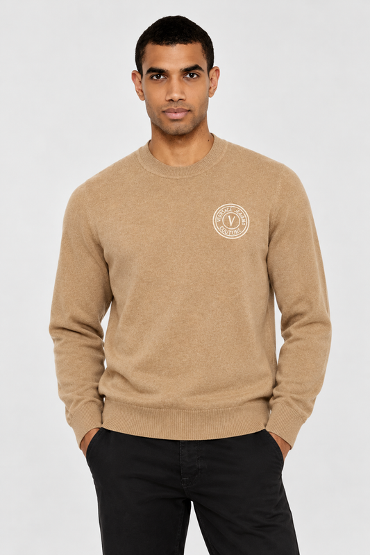 Malha de Malha Versace Jeans Couture Bege Versace Jeans Couture