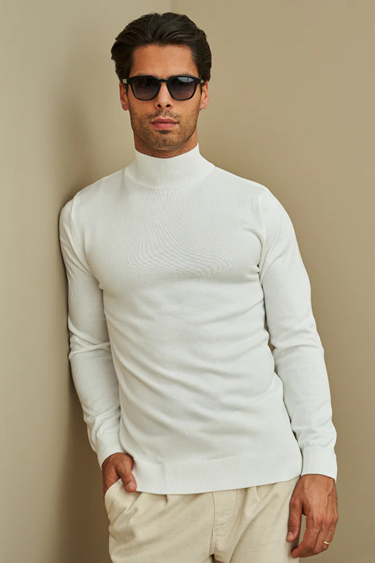 Camisola de Meia Gola Branca Zolf FW-25