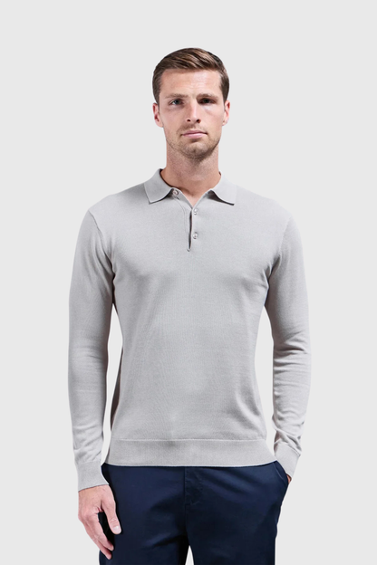 Polo de Manga Comprida Cinza Gianni Lupo SS26 Gianni Lupo