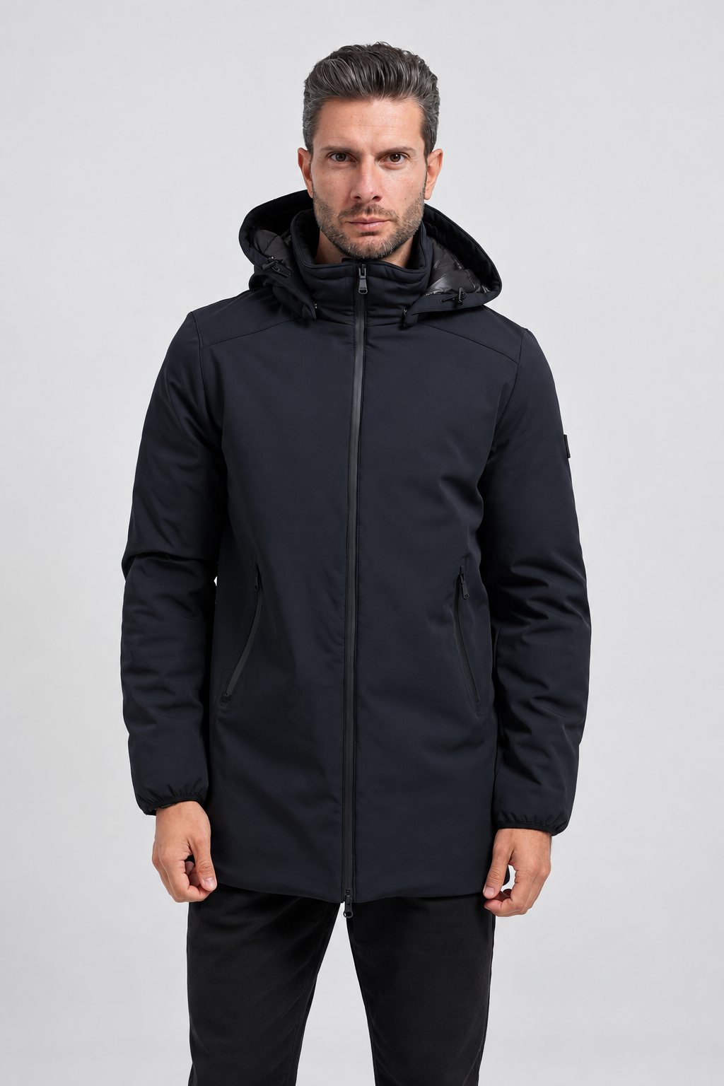 Casaco Parka com Capuz Yes Zee Preto Yes Zee