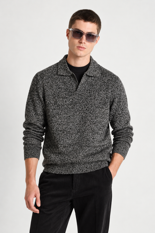 Polo de Malha Relaxed Antony Morato Preto Mesclado Antony Morato