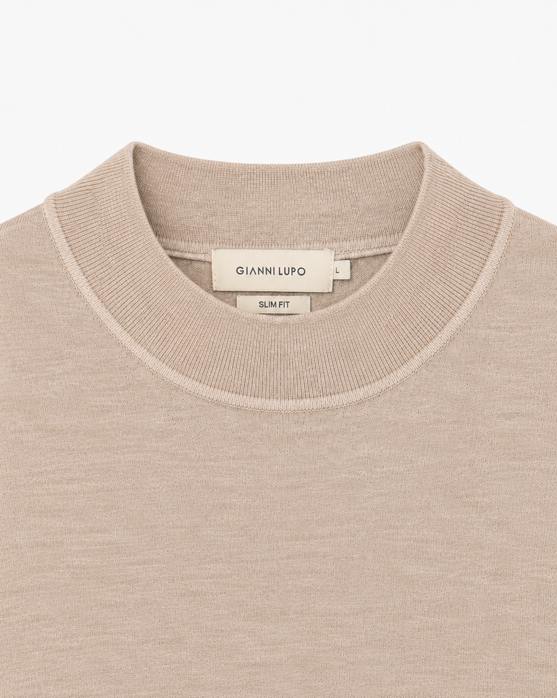 Camisola Slim de Meia Gola Gianni Lupo Bege Gianni Lupo