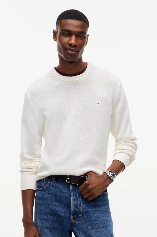 Camisola de Malha Slim Tommy Hilfiger Branca Tommy Hilfiger