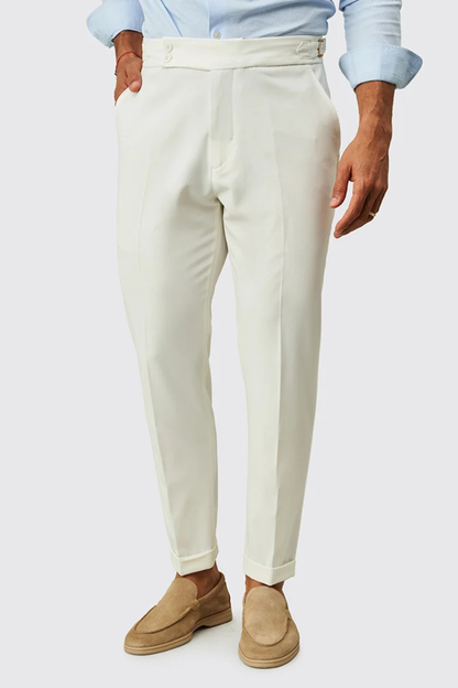 Calça clássica com fivela Branca Zolf SS26 Zolf