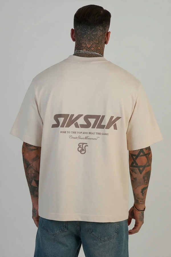 T-shirt Bege Estampada