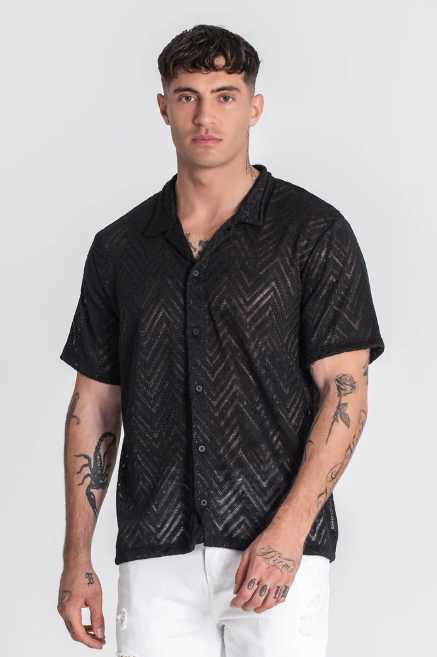 Camisa Manga Curta Preta Gianni Kavanagh SS25