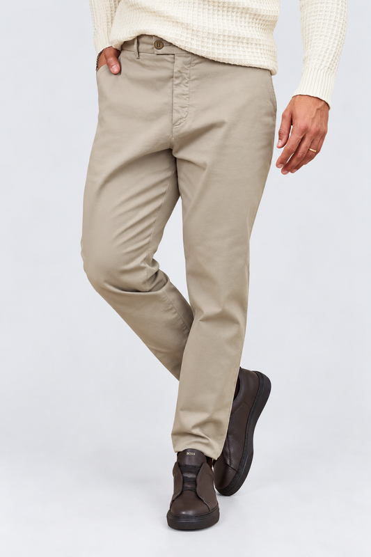 Calças Chino Tapered Zolf Taupe Zolf