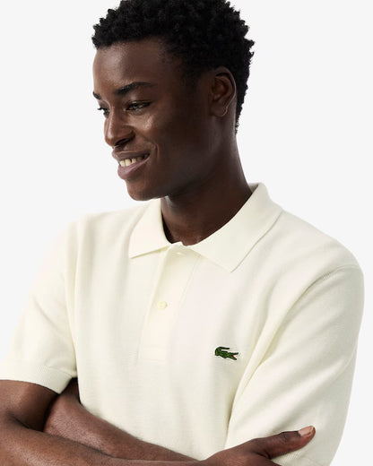 Polo Malha Texturizado Branco Lacoste