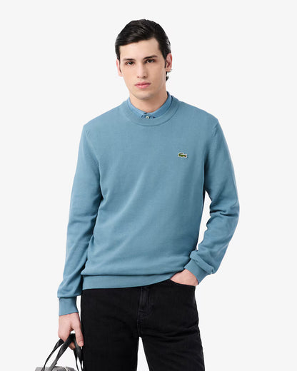 Camisola de Malha com Gola Redonda Lacoste Azul Lacoste