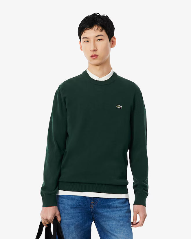 Camisola de Malha com Gola Redonda Lacoste Verde Lacoste