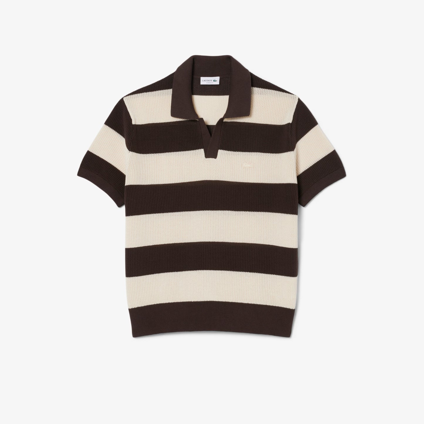 Polo de Malha Castanho e Bege