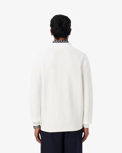 Polo de Malha Manga Comprida Classic Fit Lacoste Branco Lacoste