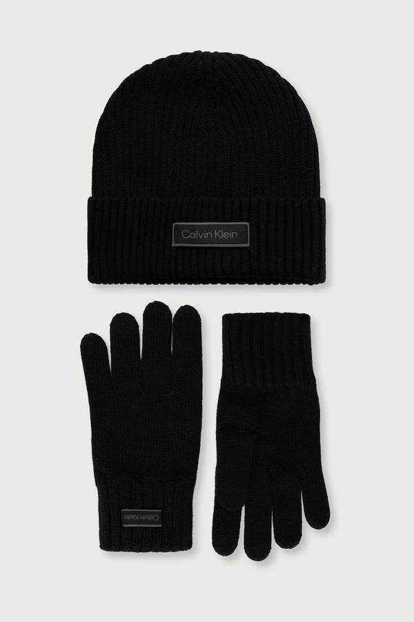 Conjunto de Gorro e Luvas Calvin Klein Preto