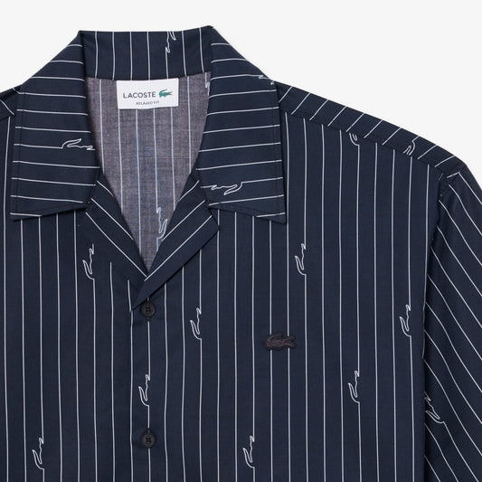 Camisa Azul Estampada Lacoste CH2343 SS26