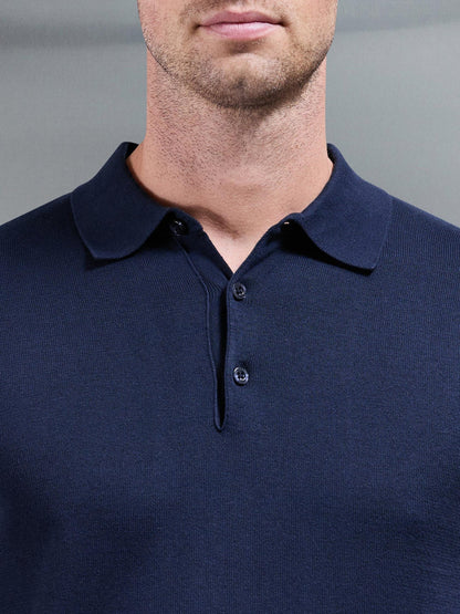 Polo de Manga Comprida Azul Escuro SS26 Gianni Lupo