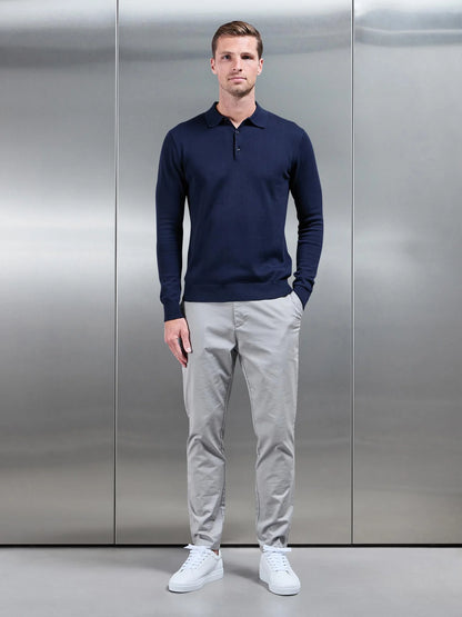 Polo de Manga Comprida Azul Escuro SS26 Gianni Lupo