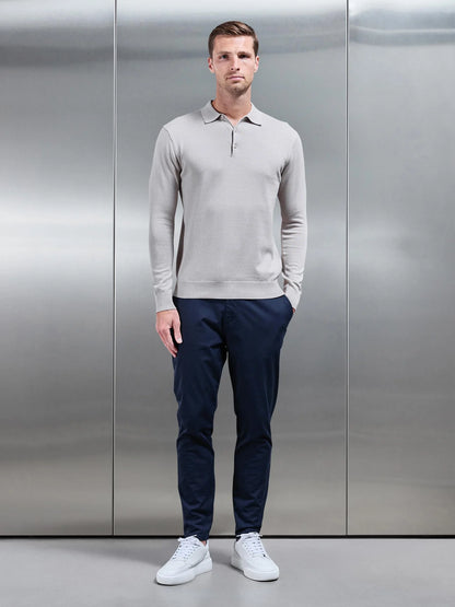Polo de Manga Comprida Cinza Gianni Lupo SS26 Gianni Lupo