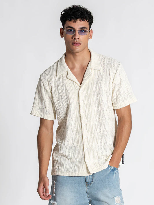 Camisa Bege GiannI Kavanagh SS26