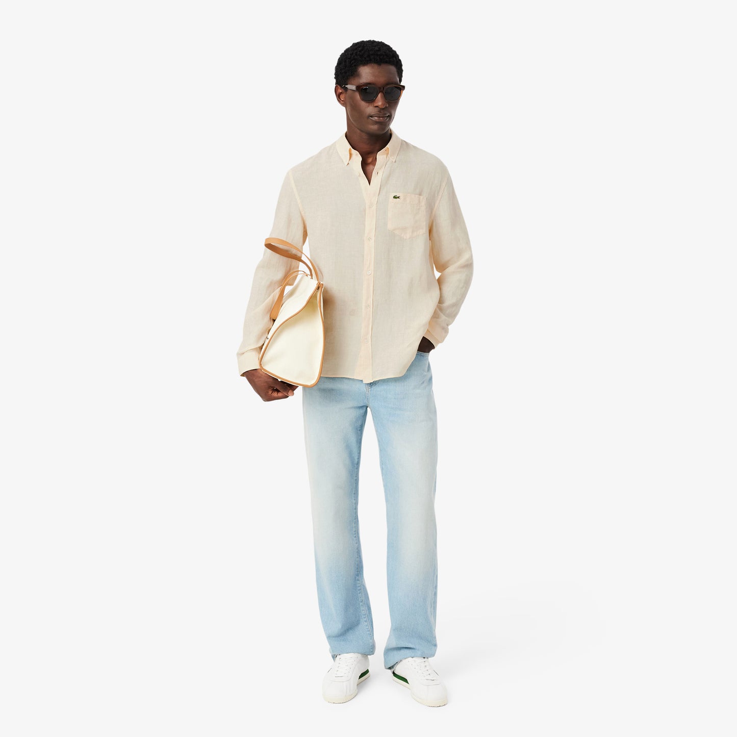 Camisa de Linho Bege Lacoste SS26