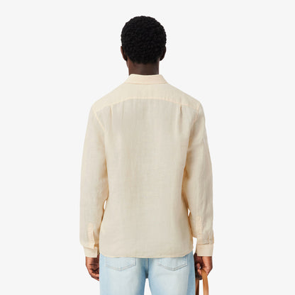 Camisa Linho Oxford Bege Lacoste