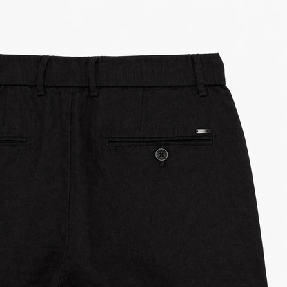 Calção de Linho Preto com Cordão Ajustável Gianni Lupo