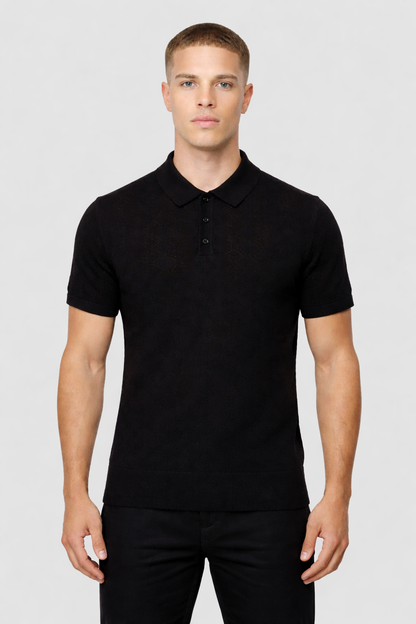 Polo Preto Perfurado Gianni Lupo